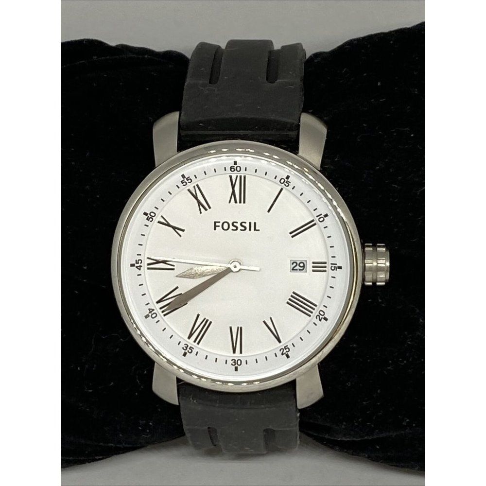 Fossil Rhett BQ1012 Men's Black Silicone Analog Wh